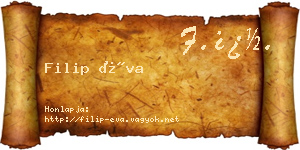 Filip Éva névjegykártya