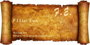Filip Éva névjegykártya